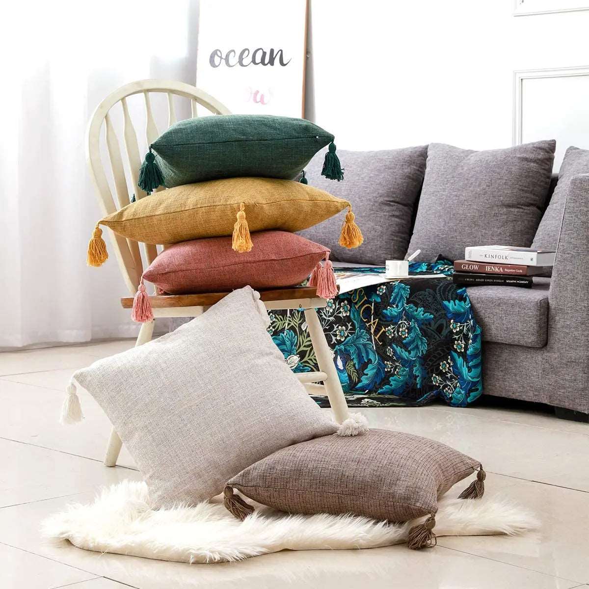 Solid Linen Pillow Covers